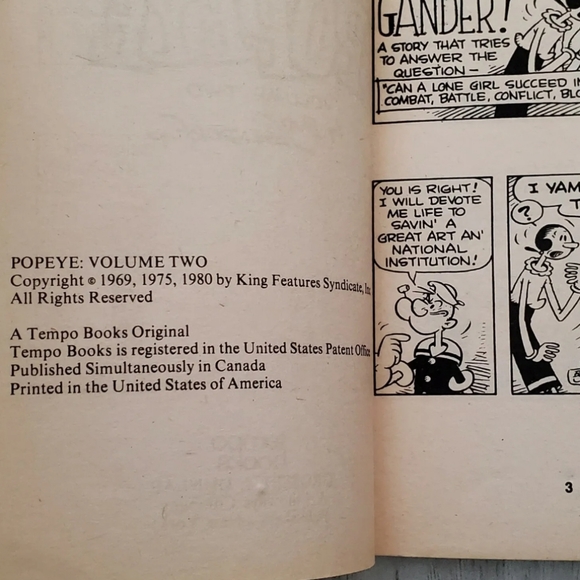 POPEYE THIMBLE THEATER PAPERBACK BOOK VOL 2 Cartoons Bud Sagendorf 1980 vintage - Picture 10 of 10
